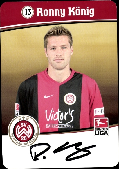 Autogrammkarte Fußballer Ronny König, SV Wehen Wiesbaden, Autogramm