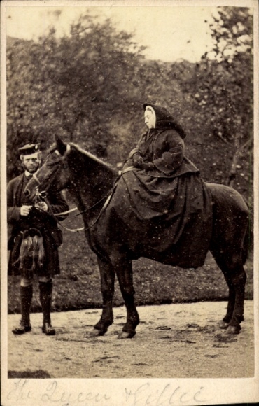 CDV Queen Victoria with servant John Brown, Balmoral 1863