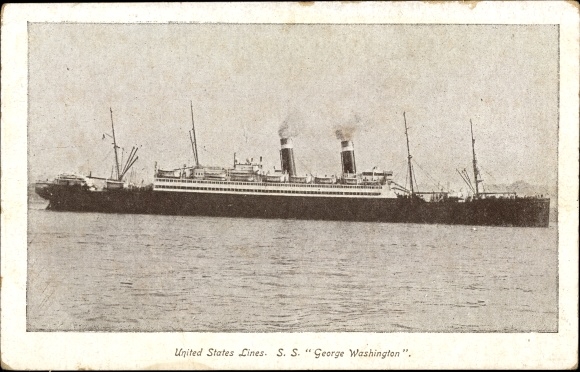 Ak stoomschip SS George Washington, United States Line, USL