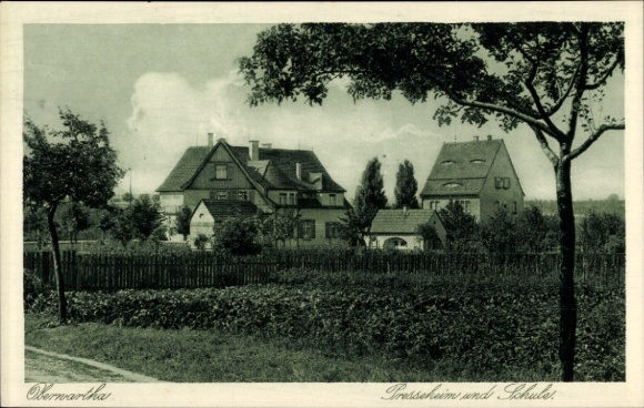 Postcard Dresden Oberwartha, Press House, School