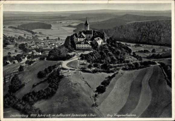 Ak Seitenroda in Thüringen, Leuchtenburg, Fliegeraufnahme
