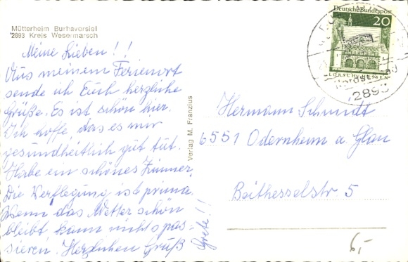 Postcard Burhaversiel Burhave Butjadingen Wesermarsch, Mother's Home