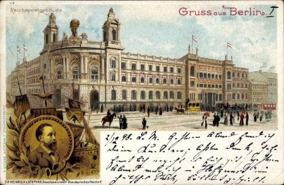 Chromo-Litho Berlin Mitte, Reichspost Building, State Secretary Dr. Heinrich von Stephan