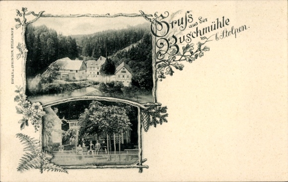 Postcard Helmsdorf Stolpen in Sachsen, Gasthaus Buschmühle