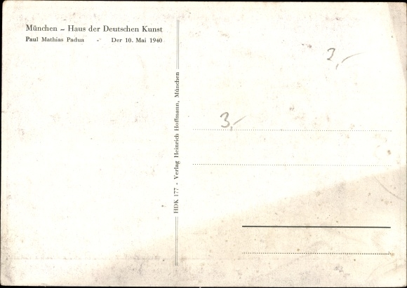 Artist Postcard Padua, Paul Mathias, May 10, 1940, HDK 177