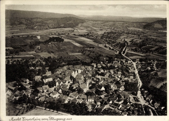 Postcard Markt Einersheim in Lower Franconia, aerial photograph of the town