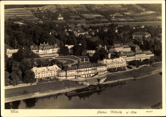 PC Dresden Pillnitz, Pillnitz Castle on the Elbe, aerial photo