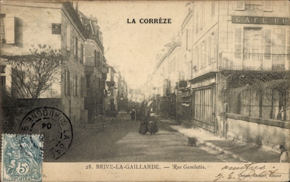 Postcard Brive la Gaillarde Corrèze, Rue Gambetta