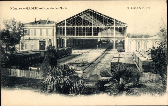 PC Madrid Spain, Estación del Norte, railway station, passenger train, freight cars