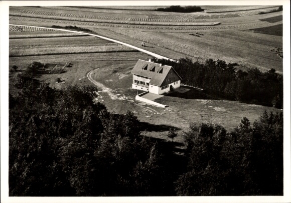 Postcard Schopfloch Lenningen in Württemberg, aerial photograph, Harpprecht House