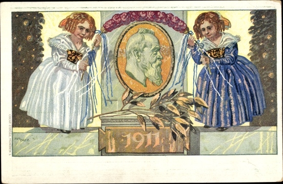 Postwaardestukken kunstenaarskaart Diez, M., prins-regent Luitpold van Beieren 1911, 5 Pfennig