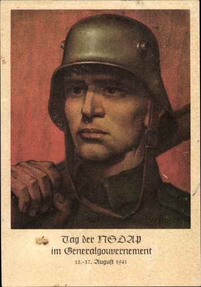 Artist Postcard Day of the NSDAP in the General Government 1941