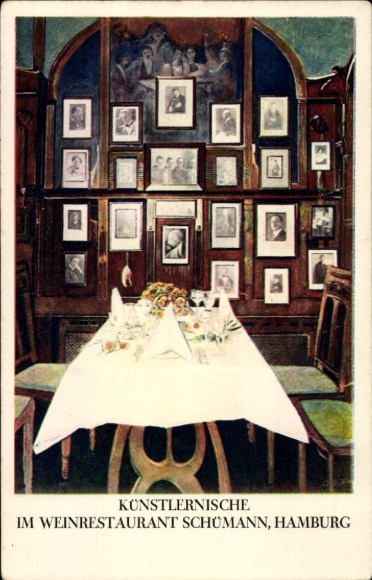 Ak Hamburg Mitte, Künstlernische, Weinrestaurant Schümann