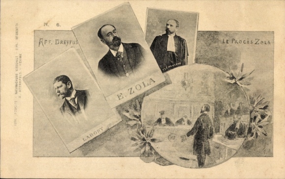 Judaika Artist Postcard Dreyfus Affair, Affair Dreyfus, Émile Zola, Labory