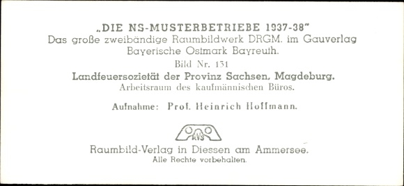 Stereo spatial image Photo The NS model companies 1937-38 No. 131 Landfeuergesellschaft Prov. Saxony Magdeburg