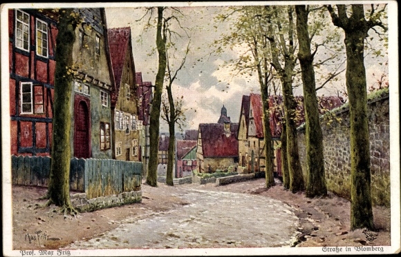 Künstler Ak Fritz, Max, Blomberg in Lippe, Straßenpartie