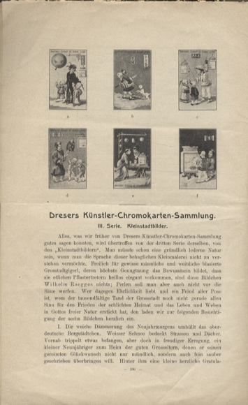 Liebig pictures newspaper advertising Dreser issue 7, volume 11, 1906