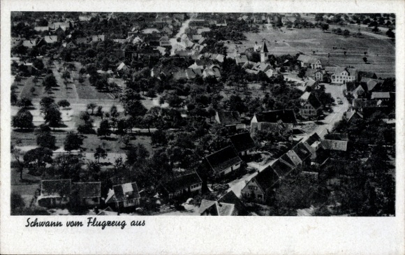 Postcard Schwann Staubenhardt in the Black Forest, aerial photograph