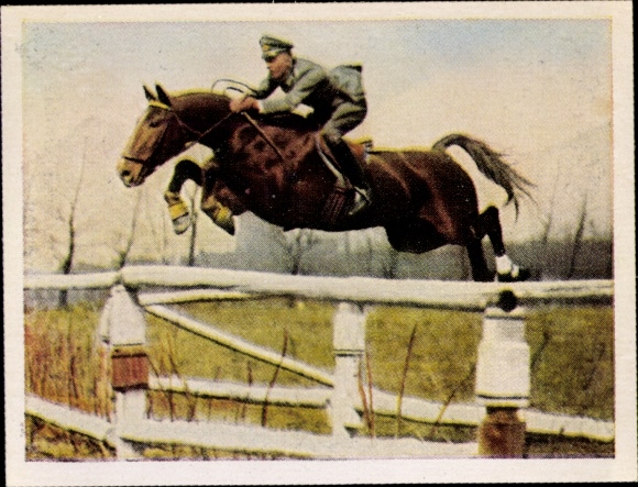 Sammelbild Auf Deutscher Scholle, Hans v. d. Nordmark, Bild 91 Beim Hürdenspringen