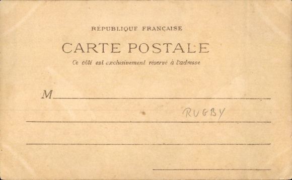Artist Postcard Rugby, game scene