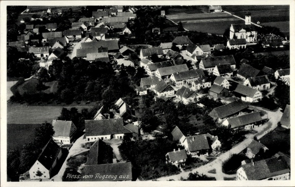 Ak Pleß Unterallgäu, Fliegeraufnahme