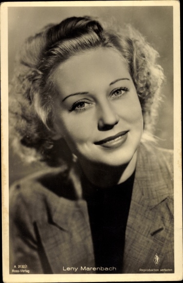 Postcard actress Leny Marenbach, Ross Verlag A 3132 1, portrait