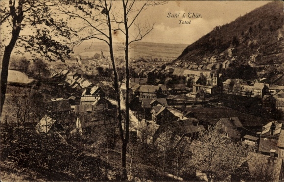 Postcard Suhl in Thuringia, total