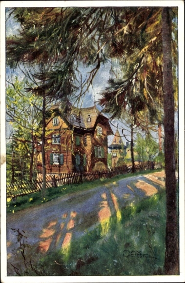 Artist PC Vogel, Max, Rehefeld Altenberg Erzg., Masonic convalescent home Jagdschloss, Kavalierhaus