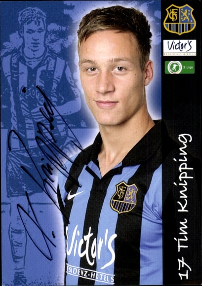 Autograph card footballer Tim Knipping, 1. FC Saarbrücken, autograph