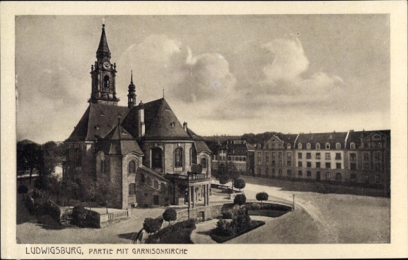 Ak Ludwigsburg in Baden Württemberg, Die Garnisonkirche am Markt