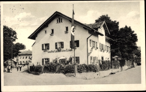 Postcard Painten Lower Bavaria, inn to the three corners