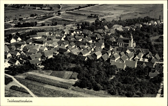 Postcard Tauberrettersheim in Lower Franconia, aerial photograph