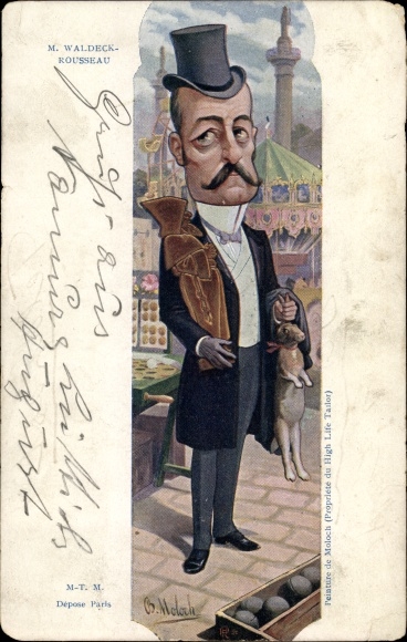 Artist PC Moloch, B., French politician Pierre Waldeck-Rousseau, Dreyfus affair, caricature