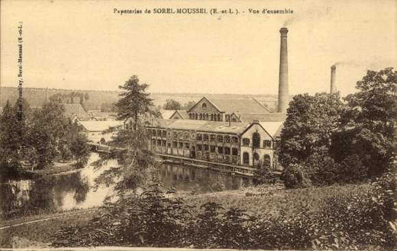 CPA Sorel Moussel Eure et Loir, Paperieres, vue d'ensemble