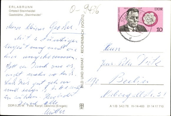 AkSteinheidel Erlabrunn Breitenbrunn w Rudawach, Gasthaus Steinheidel