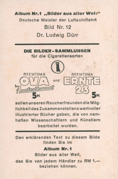 Collective picture pictures from all over the world, German masters of airship travel, Ludwig Dürr