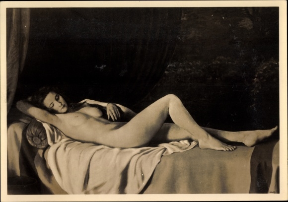 Artist Postcard Schult, Johann, resting, HDK 410, female nude