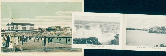 Leporello Postcard York Beach Maine, Nubble-Lighthouse, Union Bluff, The Devils-Pulpit
