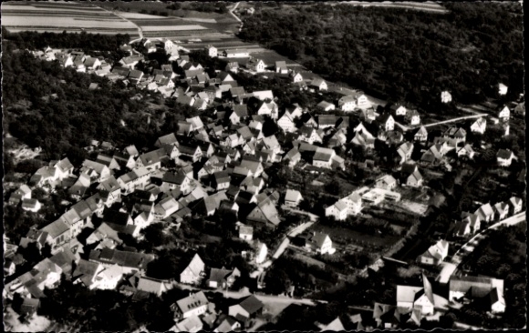 Postcard Nellmersbach Leutenbach in Württemberg, aerial view of Leutenbach, many single-family houses,