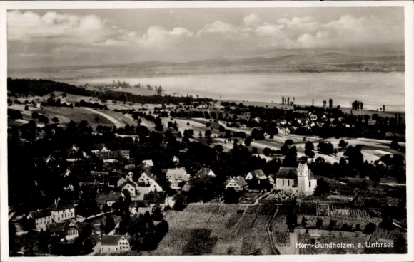 Ak Horn Gaienhofen aan het Bodenmeer, Gundholzen, luchtfoto