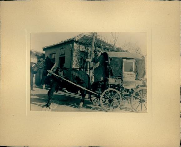 foto Svilengrad Bulgarije, koets, openbaar vervoer, maart 1931