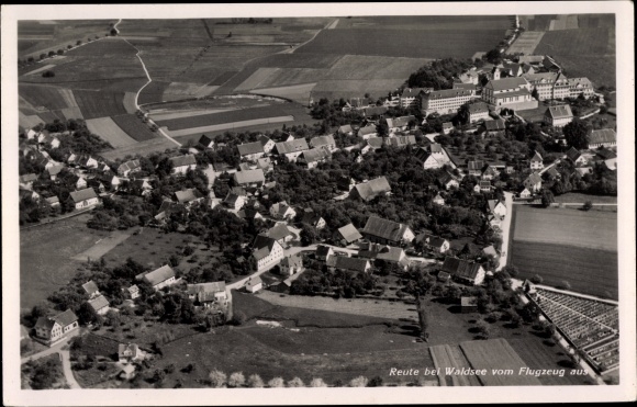Postcard Reute Bad Waldsee in Upper Swabia Baden Württemberg, aerial view