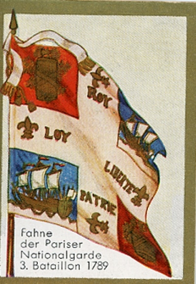 Collective image historical flags Image 162, flag of the Paris National Guard 3rd Batl. 1789