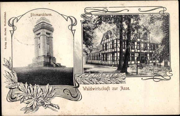Ak Wittmar in Nedersaksen, bosbouw naar Asse, Bismarck Tower