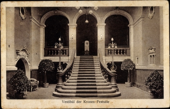 PC Bautzen in der Lausitz, vestibule of the crowns ballrooms, owner B. Bommersheim &amp; W. Buchholz