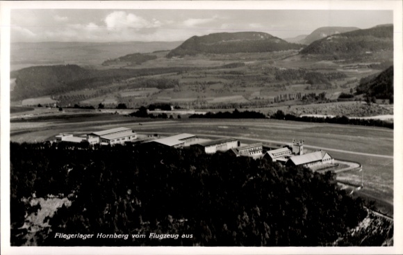 Ak Schwäbisch Gmünd in Württemberg, Fliegerlager Hornberg, Fliegeraufnahme