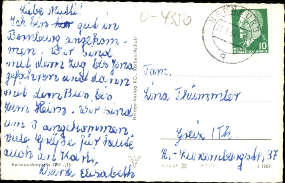 Postcard Bernburg on the Saale Salzlandkreis, FDGB sanatorium with children&#39;s home