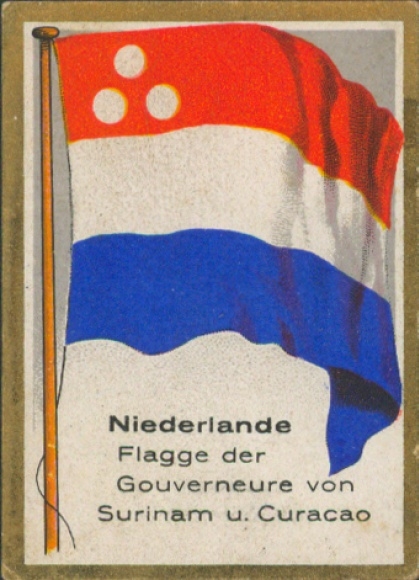 Sammelbild Bulgaria Fahnenbilder Nr. 45, Niederlande, Flagge der Gouverneure von Surinam und Curaçao