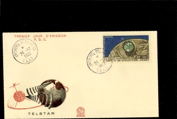 TAAF No. 27 on FDC, Kerguelen Archipelago, Telstar