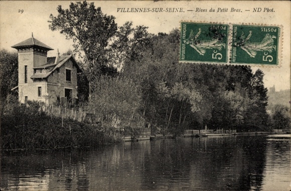 Postcard Villennes sur Seine Yvelines, Rives du Petit Bras